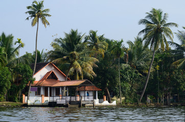 Rural church at Alappuzha backwaters,South India,Kerala