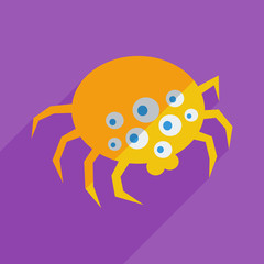 Flat icons modern design with shadow of spider