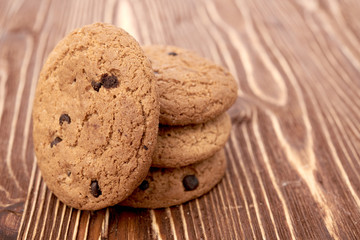 oat cookies on wooden table