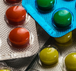 different colored pills in the pack