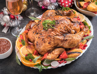 Split roasted turkey