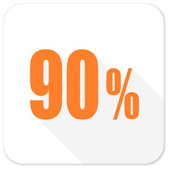 90 percent flat icon