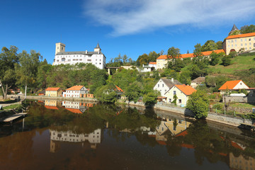Fototapeta na wymiar View of the castle Rozmberk, Czech Republic