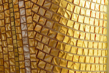 Abstract mosaic tiles gilded background