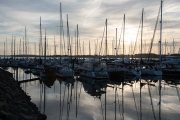 Fototapeta premium sunset over the harbour