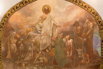 Banska Bela - The fresco of Christ healing 
