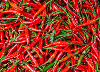 red chili peppers, closeup view