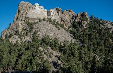 Carvings of four presidents at Mount Rushmore near Rapid City, South Dakota