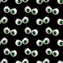 seamless pattern with halloween angry eyes