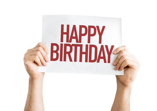 Happy Birthday placard isolated on white
