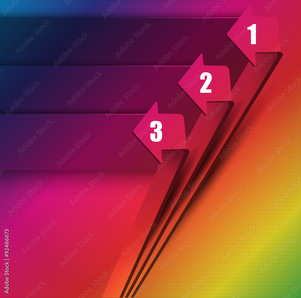 Aufkleber Abstract background with three arrows and three steps