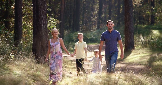 Family on country walk