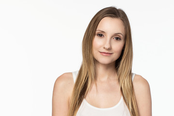 Beautiful woman isolated on white