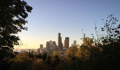 Seattle skyline at dusk