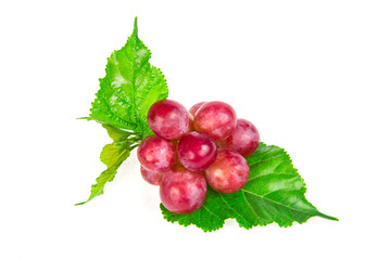 red grapes isolated on white background