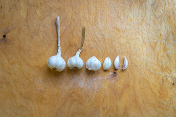 Garlic on the board