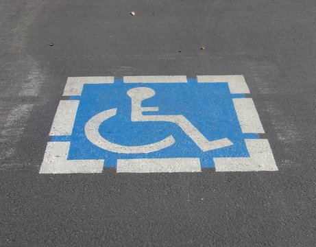 Asphalt Handicap Parking Symbol