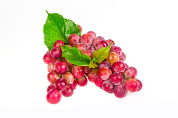red grapes isolated on white background