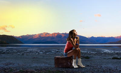 Hitch hiking traveling