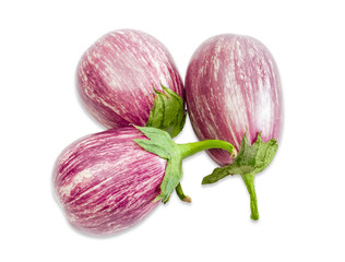 Three graffiti eggplant on a light background
