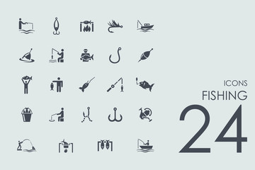 Set of fishing icons