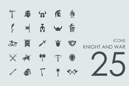 Set of knight and war icons
