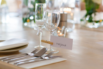 Table set in white for wedding or event party