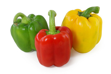Fresh sweet pepper isolated on white background