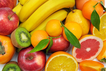 background set of fruits