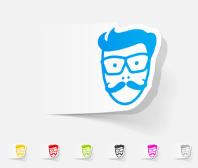 realistic design element. face male