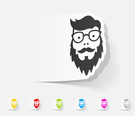 realistic design element. face male