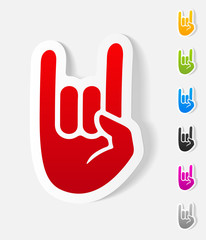 realistic design element. rock hand gesture
