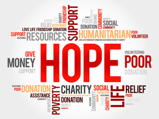 Fototapeta premium Hope word cloud concept
