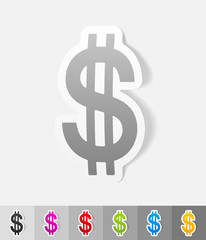 realistic design element. dollar