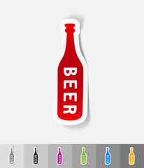 realistic design element. bottle of beer