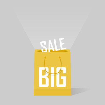 big sale bags over gray background
