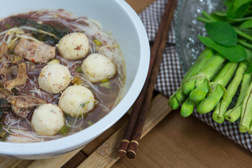 Tasty pork noodles Thailand