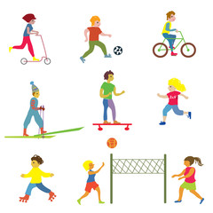 Fototapeta premium People making different sports - funny design