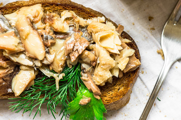 Canned herring sandwich