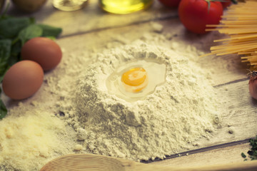 Preparing homemade traditional Italian food