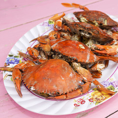 stream crabs seafood on the plate