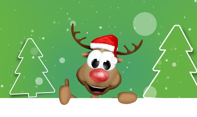 thumbs up reindeer winter fir