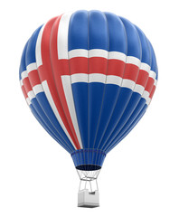 Fototapeta premium Hot Air Balloon with Icelandic Flag (clipping path included)