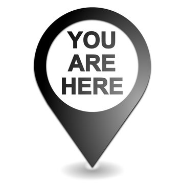 you are here on black symbol geolocation