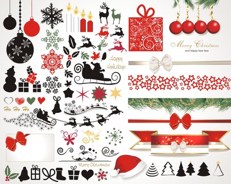 Christmas design elements, vector set 