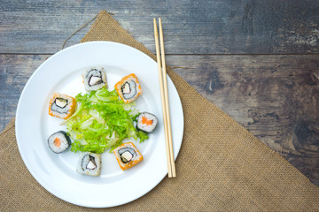Salmon and caviar rolls