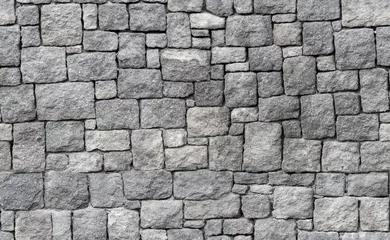 Wall murals Stones Old gray stone wall, seamless background texture