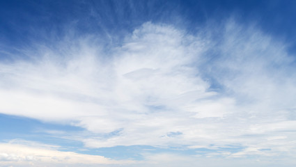 Bright blue sky with clouds, background photo