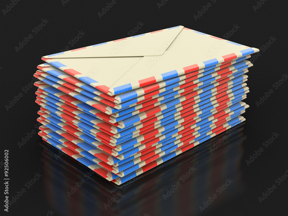 Poster stack of letters (clipping path included)