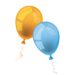 2 Colored Balloons - obrazy, fototapety, plakaty